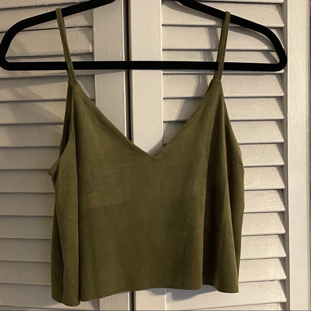 NWT Forever 21 Olive Green Crop Top